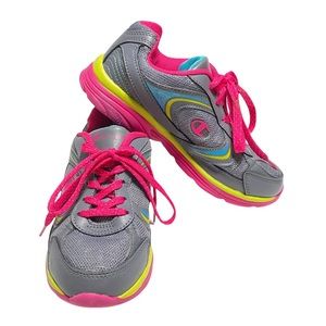 Champion Girl Sneakers Gray pink Multi-color Sz 4